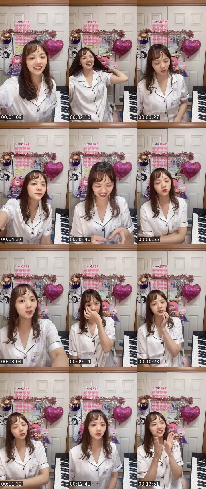 Contact-sheet preview of YURi🧸🎹8/24 1周年感謝🥰's MICO Live recording