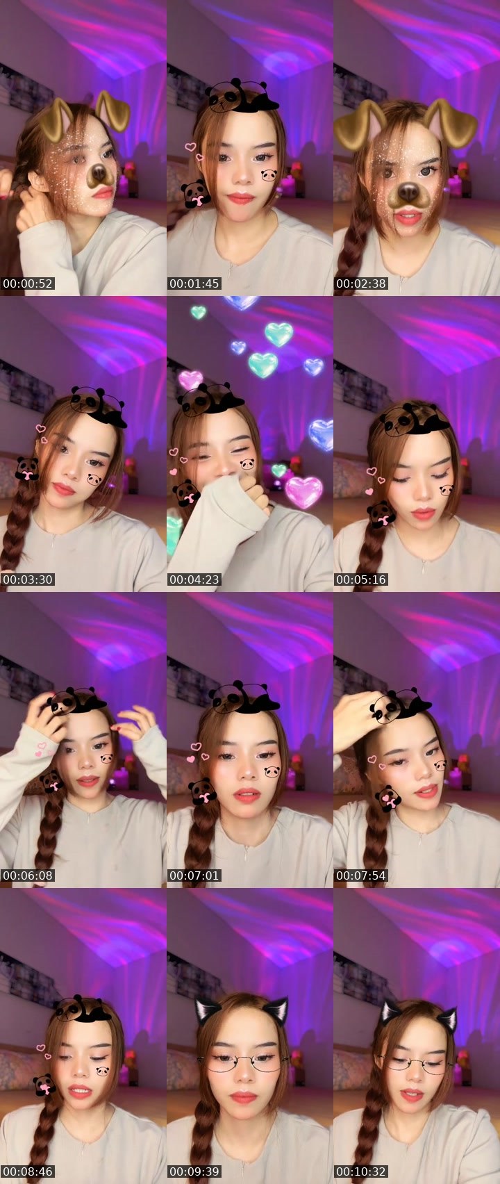 Contact-sheet preview of 🐦‍🔥🫧Zoraaaᴺᵒᶻᵃ ¹⁹⁺'s MICO Live recording
