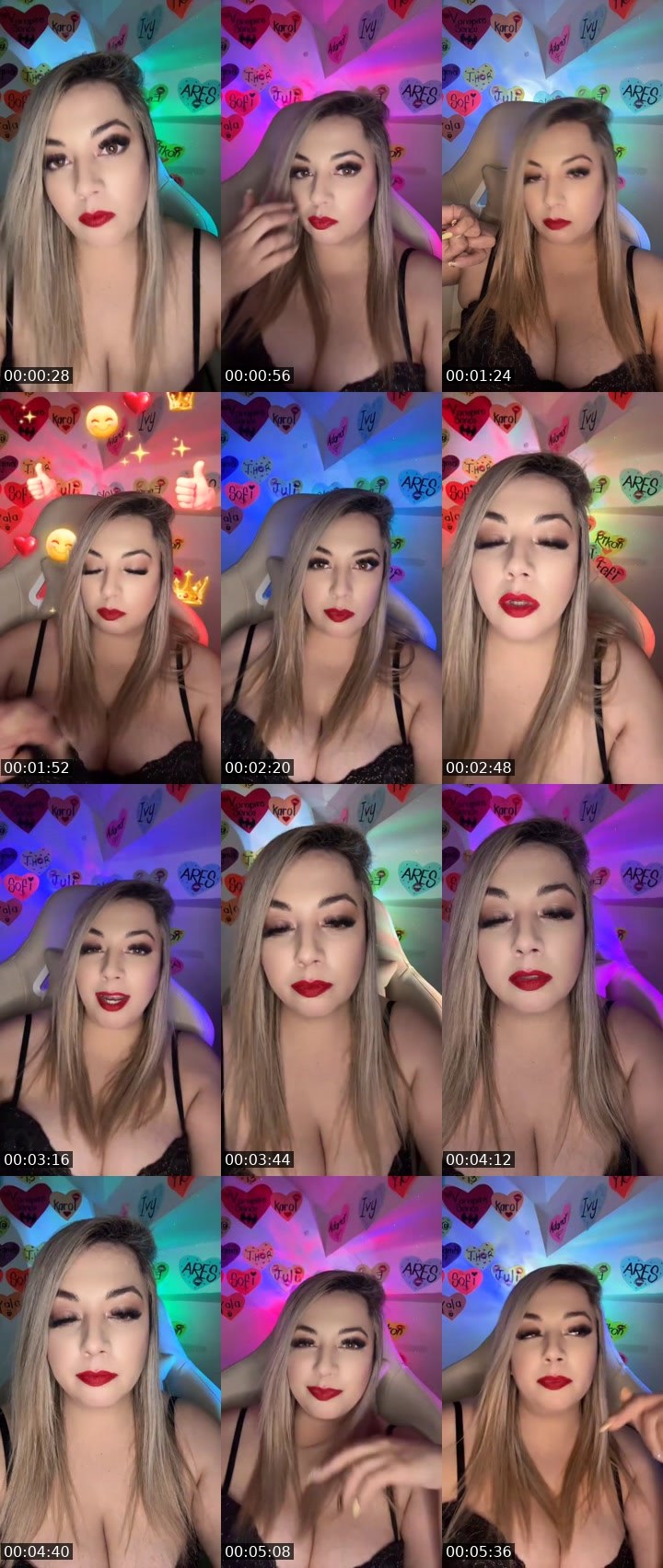Contact-sheet preview of ᥫ᭡ᴳ𝔾𝕒𝕓𝕓𝕒💄💲ᴿ👳🏻‍♂️'s MICO Live recording